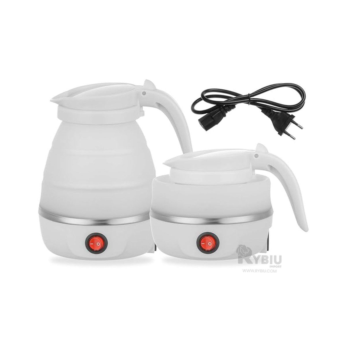 GENERICO - Hervidero Electrico Plegable de Silicona de 600ml en Blanco