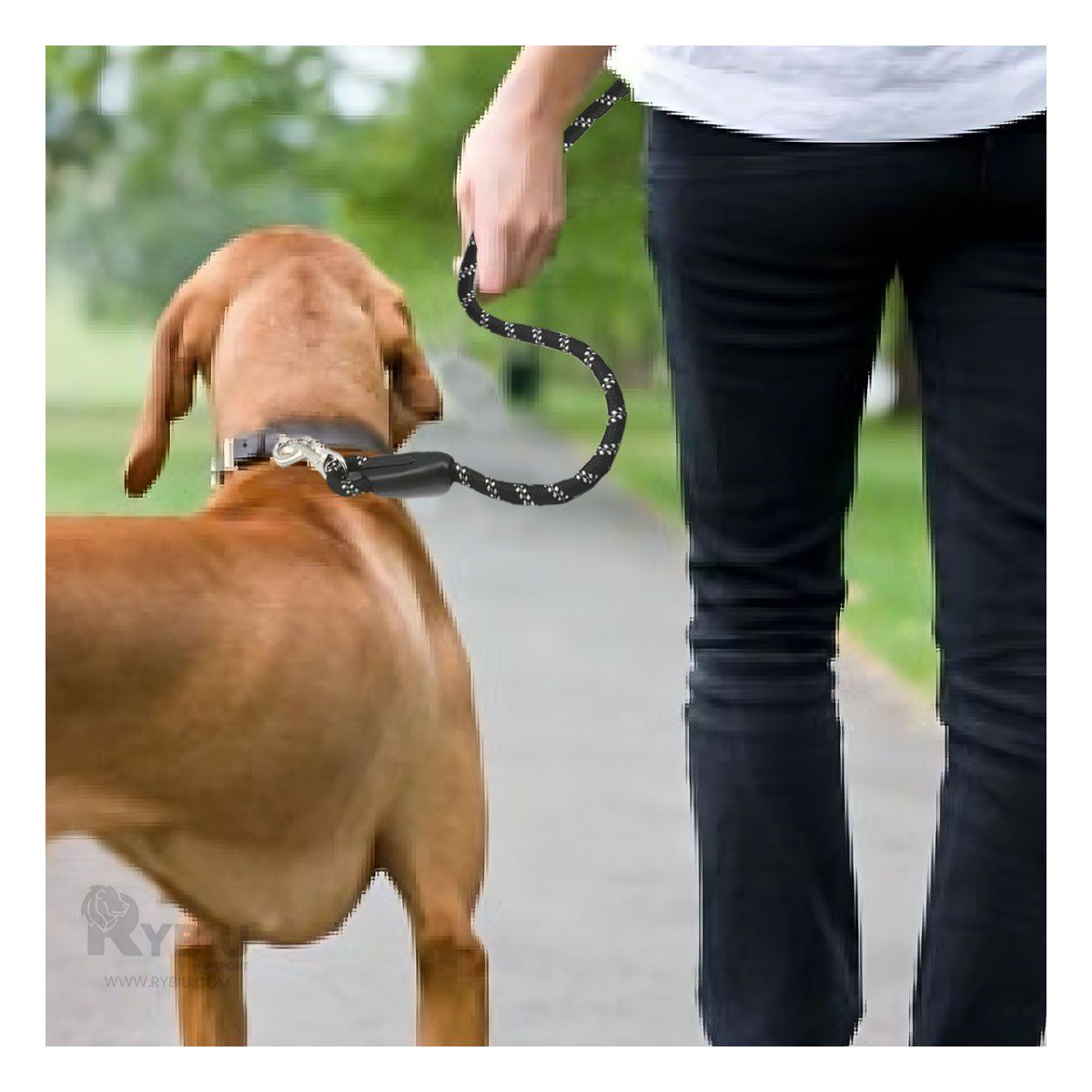 RYBIU IMPORT - Soga Resistente para Perro de Delgada 2m Color Negro