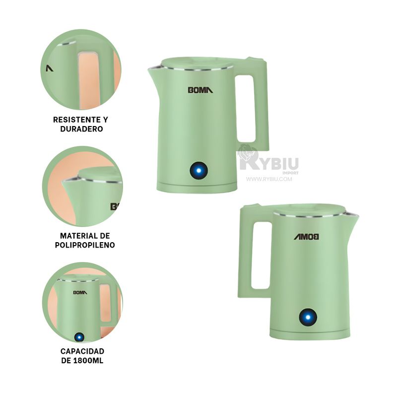 GENERICO - Jarron con Pulsador de 1800ml Verde Y+Envoltorio de Regalo