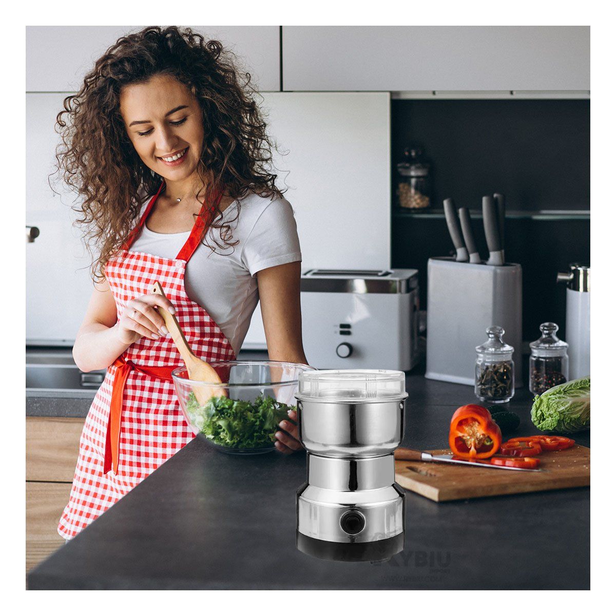 GENERICO - Molino para Comida Fresca y Seca Y+Banderitas Adhesivas