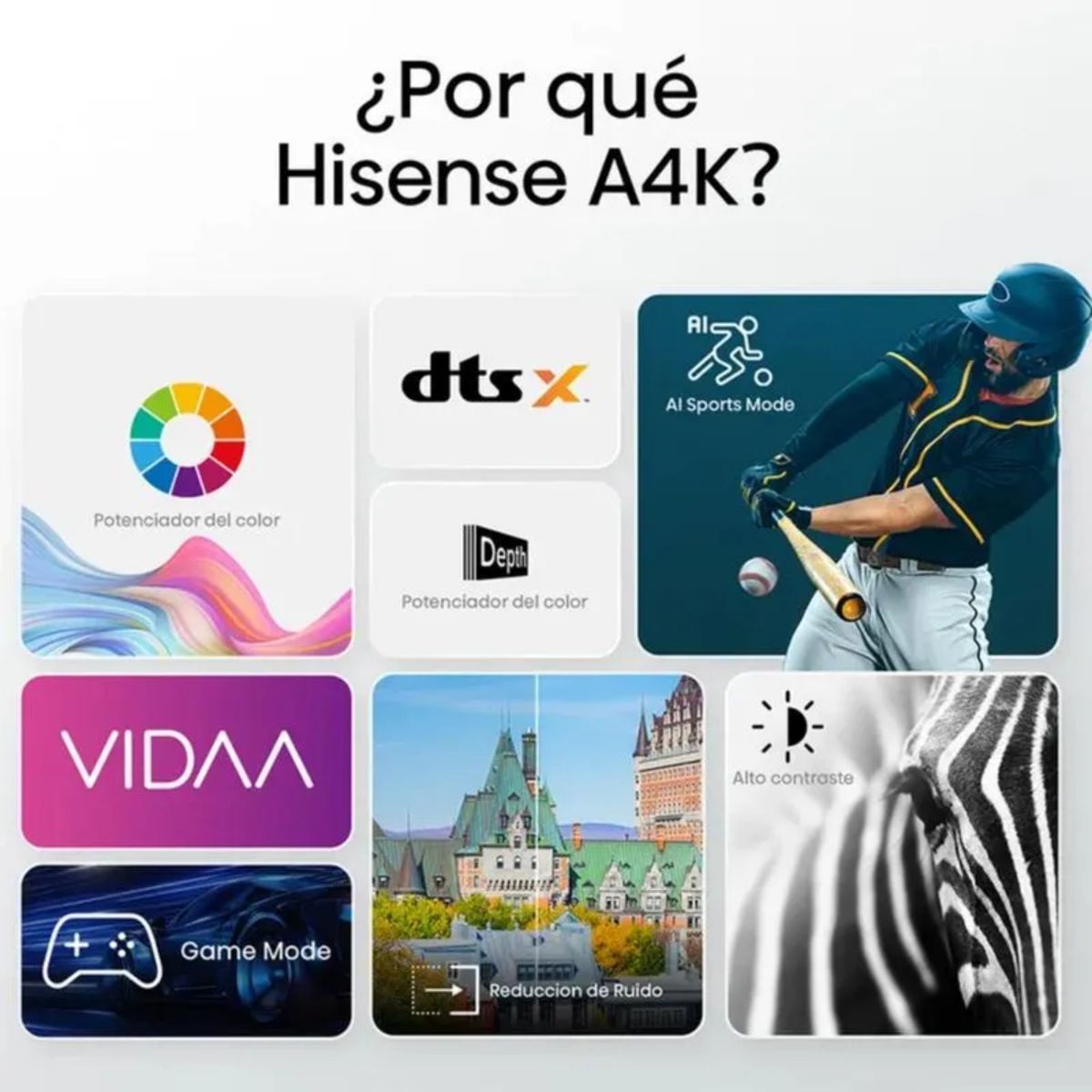 HISENSE - Televisor Hisense Led 32 Smart HD 32A4K VIDAA - Negro