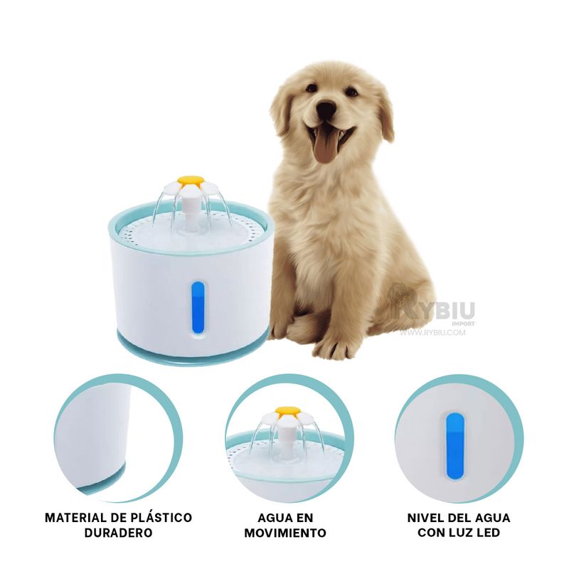 RYBIU IMPORT - Bebedero Prctico en Blanco Celeste Y+Regalo Agendita