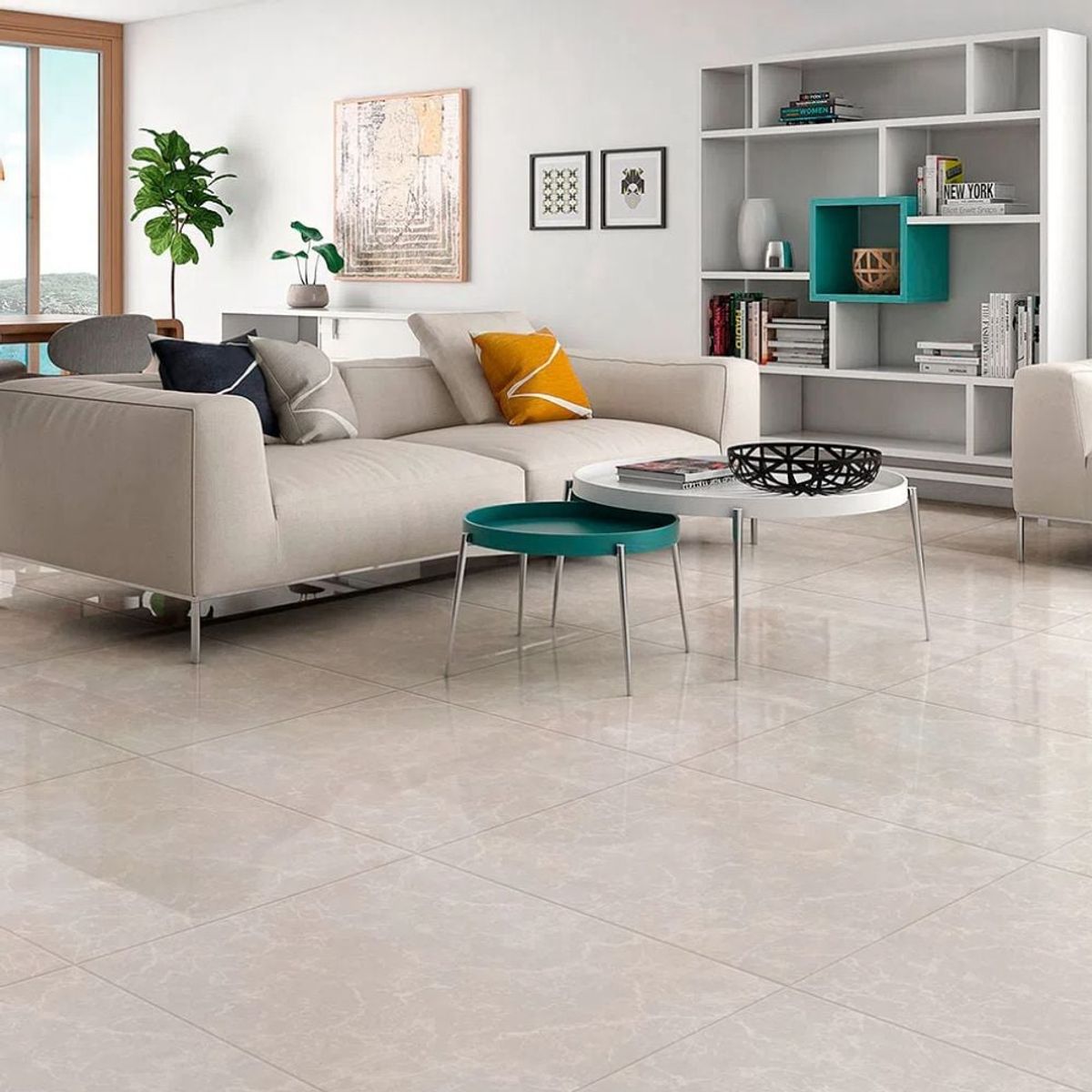 EJESA CREA TU ESPACIO IDEAL - Piso MRM Diamantina II hueso 60x60 cm 1.80 m2