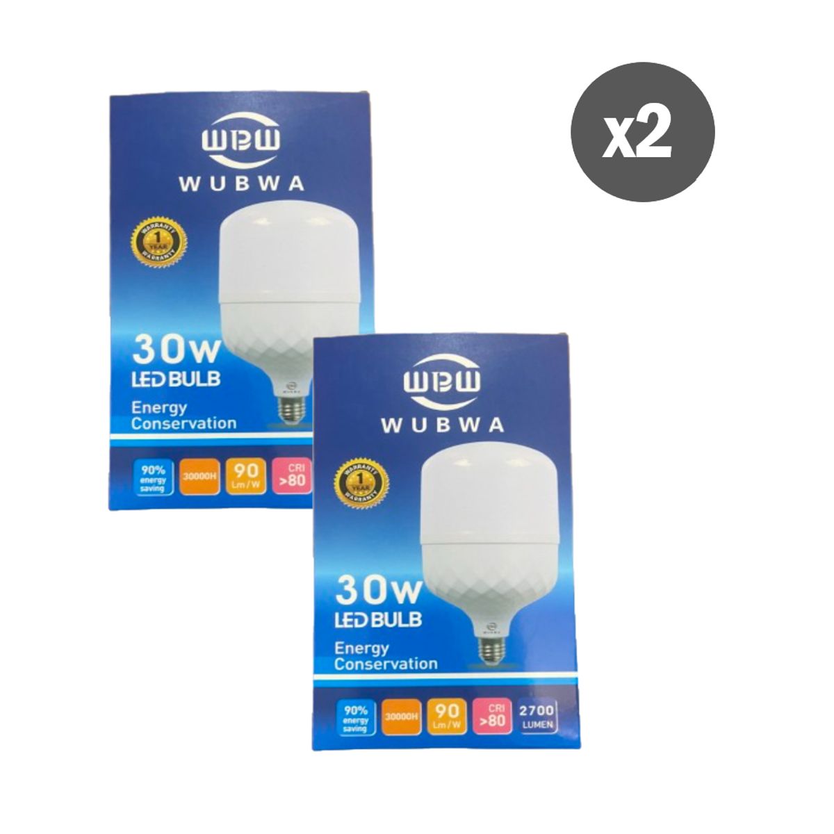 GENERICO - Pack x2 Focos Bombillas led de 30W High Power