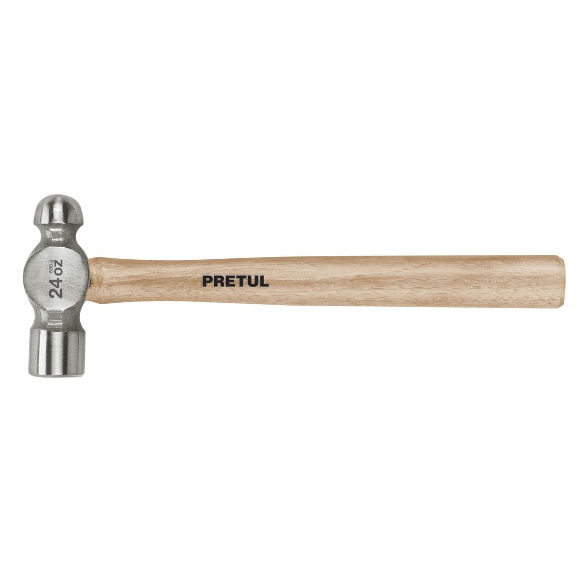 PRETUL - Martillo pulido de bola 24 oz mango madera, Pretul