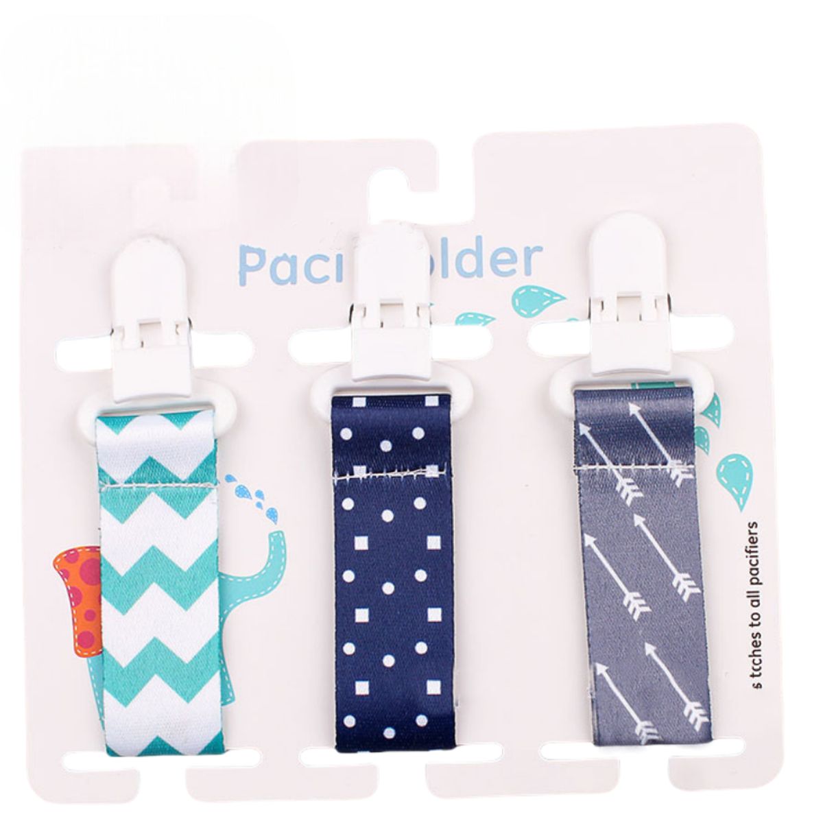 THE BABY SPOT - Pack x 3 un - Sujetadores de chupón para bebé (BLUE)