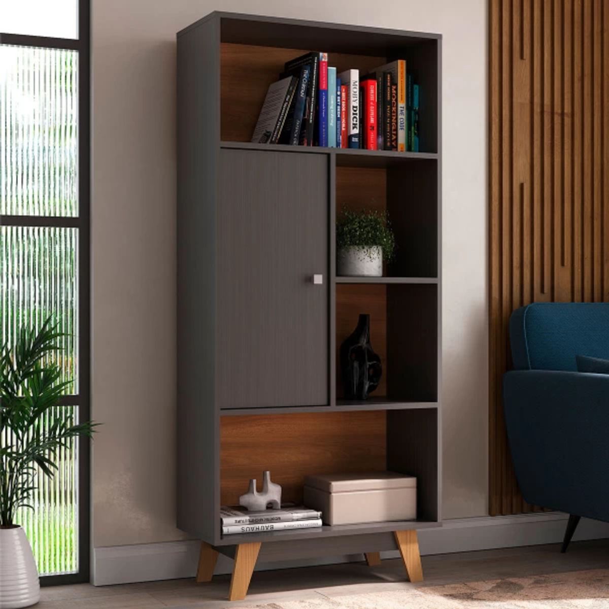 TU MESITA - Librero Multiusos Seúl color Negro 1 puerta TU MESITA