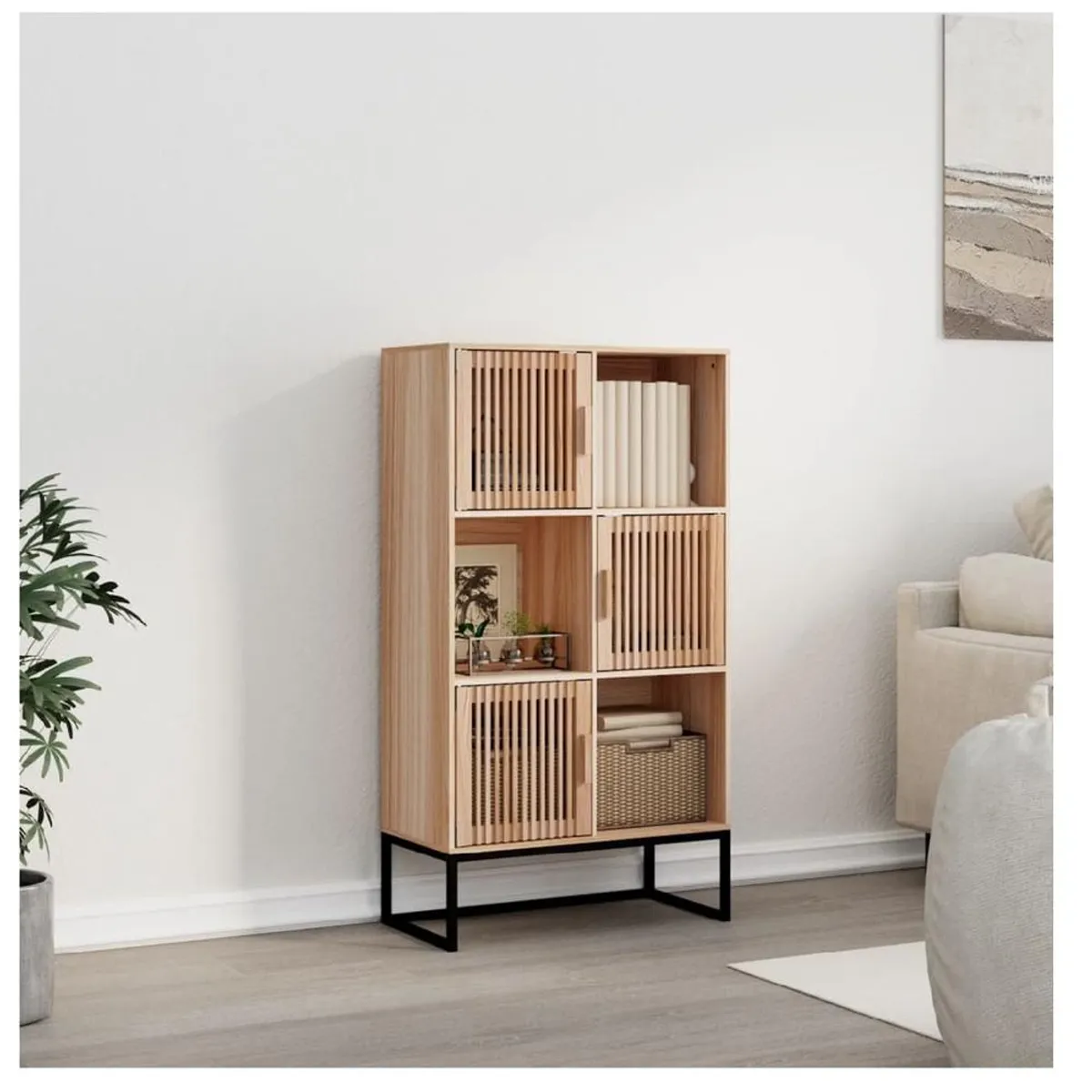 TU MESITA - Librero Multiusos TU MESITA Beltran color Haya 3 puertas