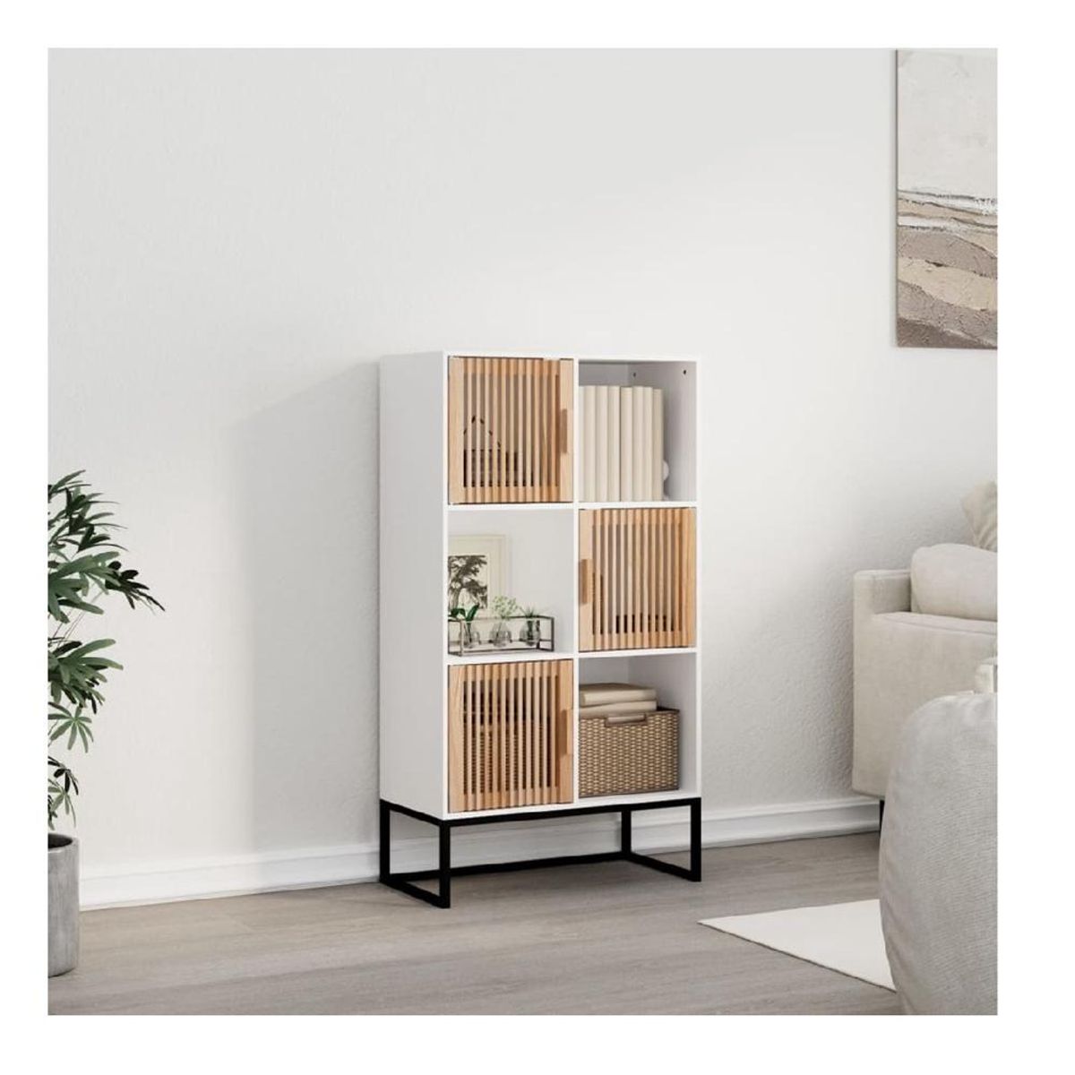 TU MESITA - Librero Multiusos TU MESITA Beltran color BlancoHaya 3 puertas