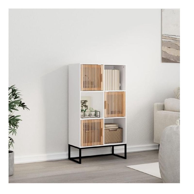 TU MESITA - Librero Multiusos TU MESITA Beltran color BlancoHaya 3 puertas