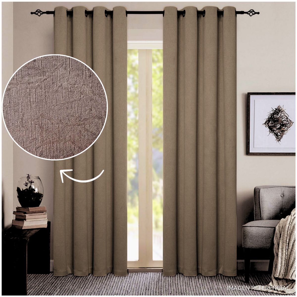 INSPIRA MARKET - Set de Cortina cortina elegante 140 X 240 cm Blackout