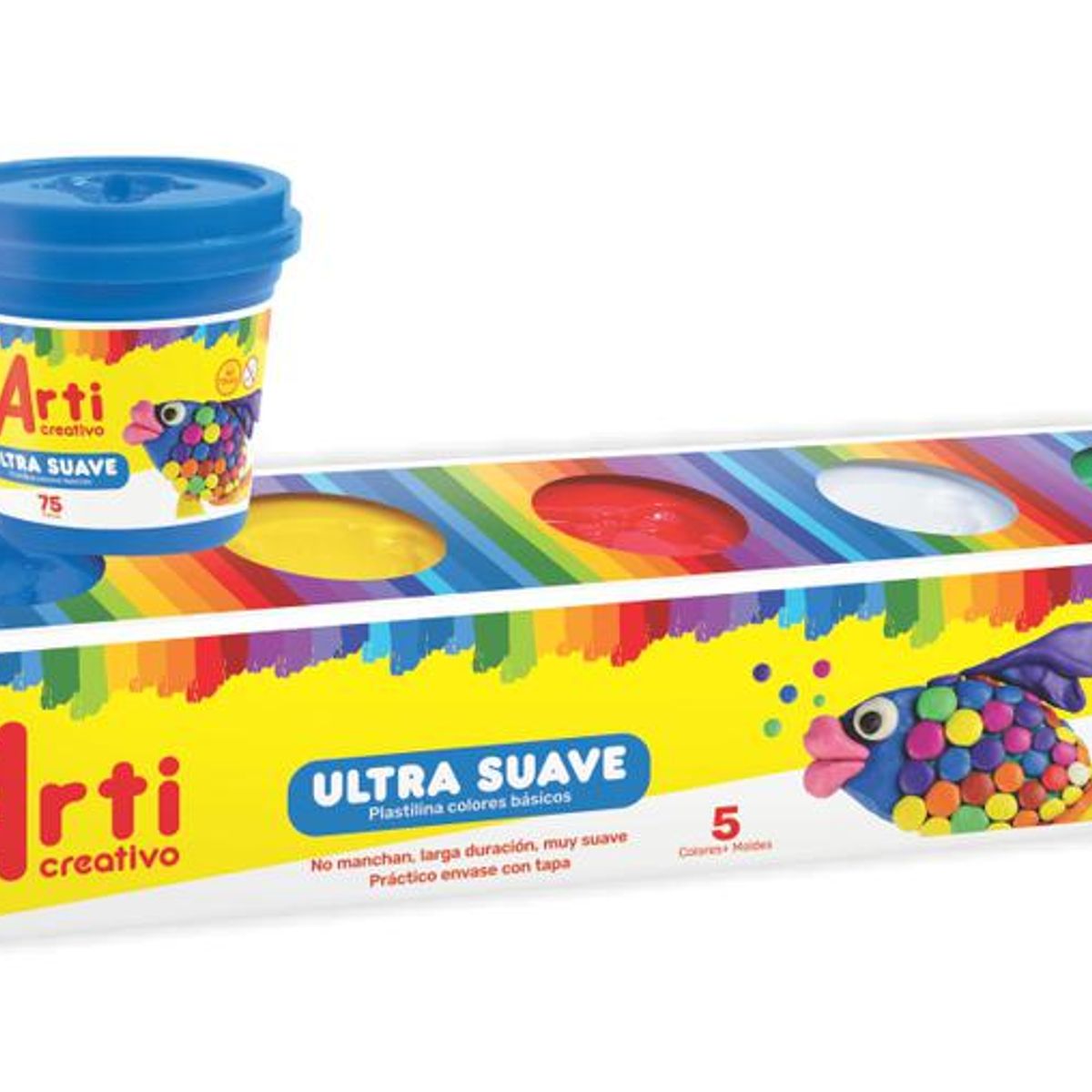 GENERICO - PLASTILINA ULTRA SUAVE ARTI CREATIVO - BÁSICO X 5 UND