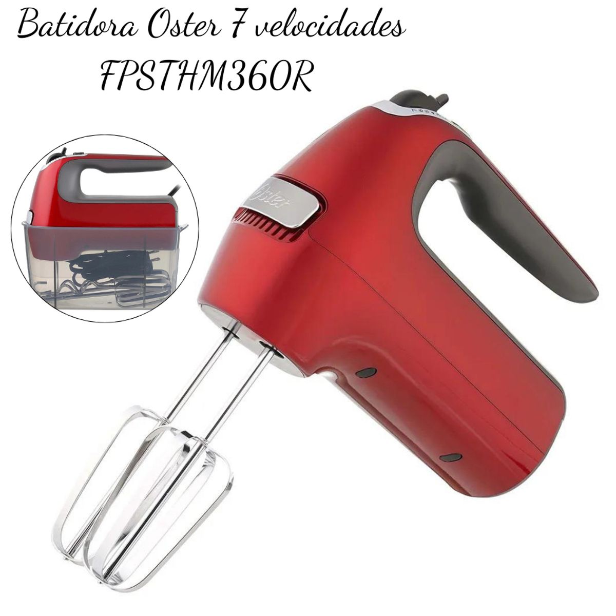 OSTER - Batidora de Mano Oster FPSTHM360R 7 Velocidades