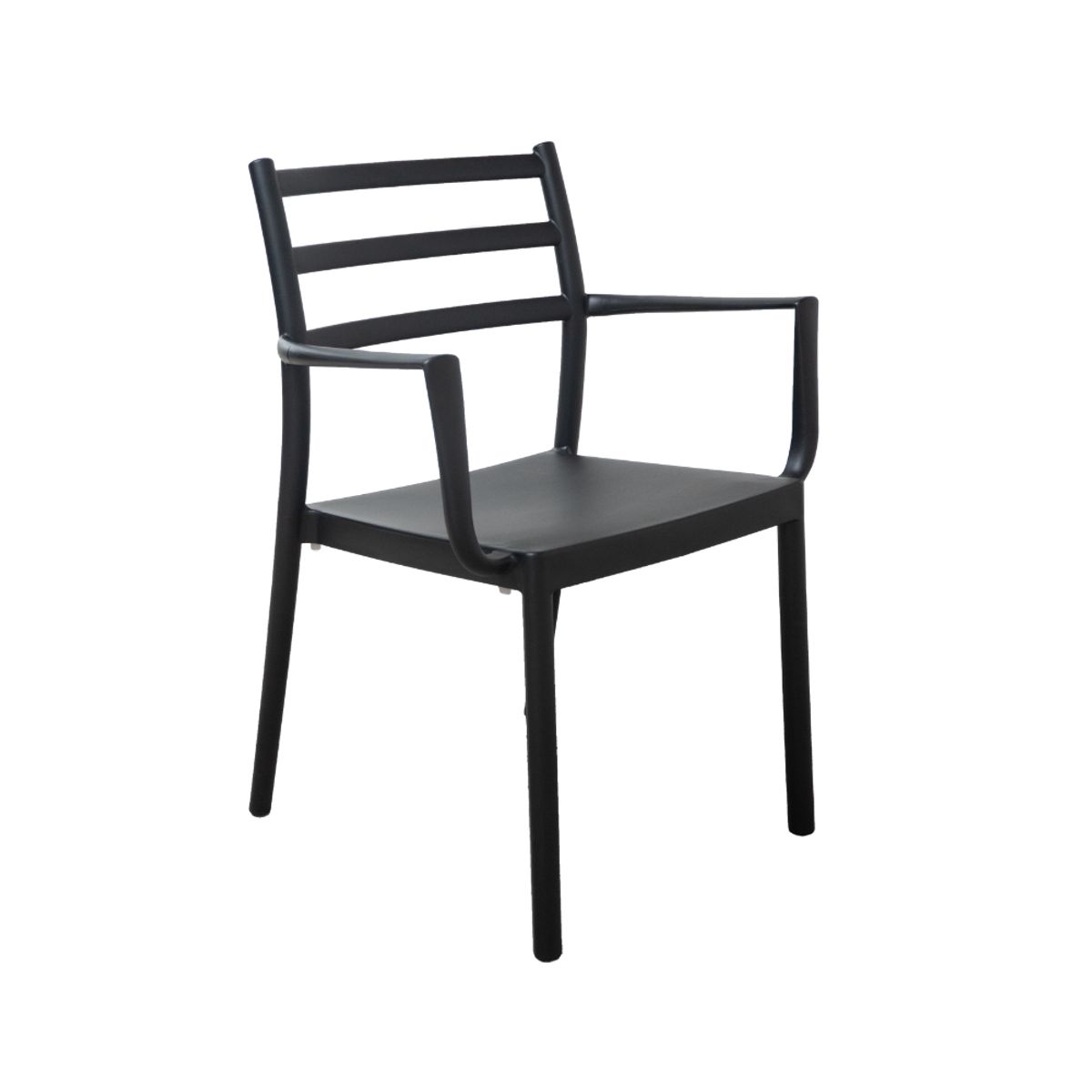 NIHM - Silla de Comedor con Reposabrazos Hampton Negro