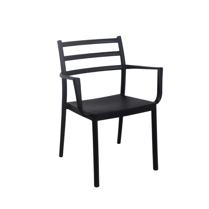 NIHM - Silla de Comedor con Reposabrazos Hampton Negro