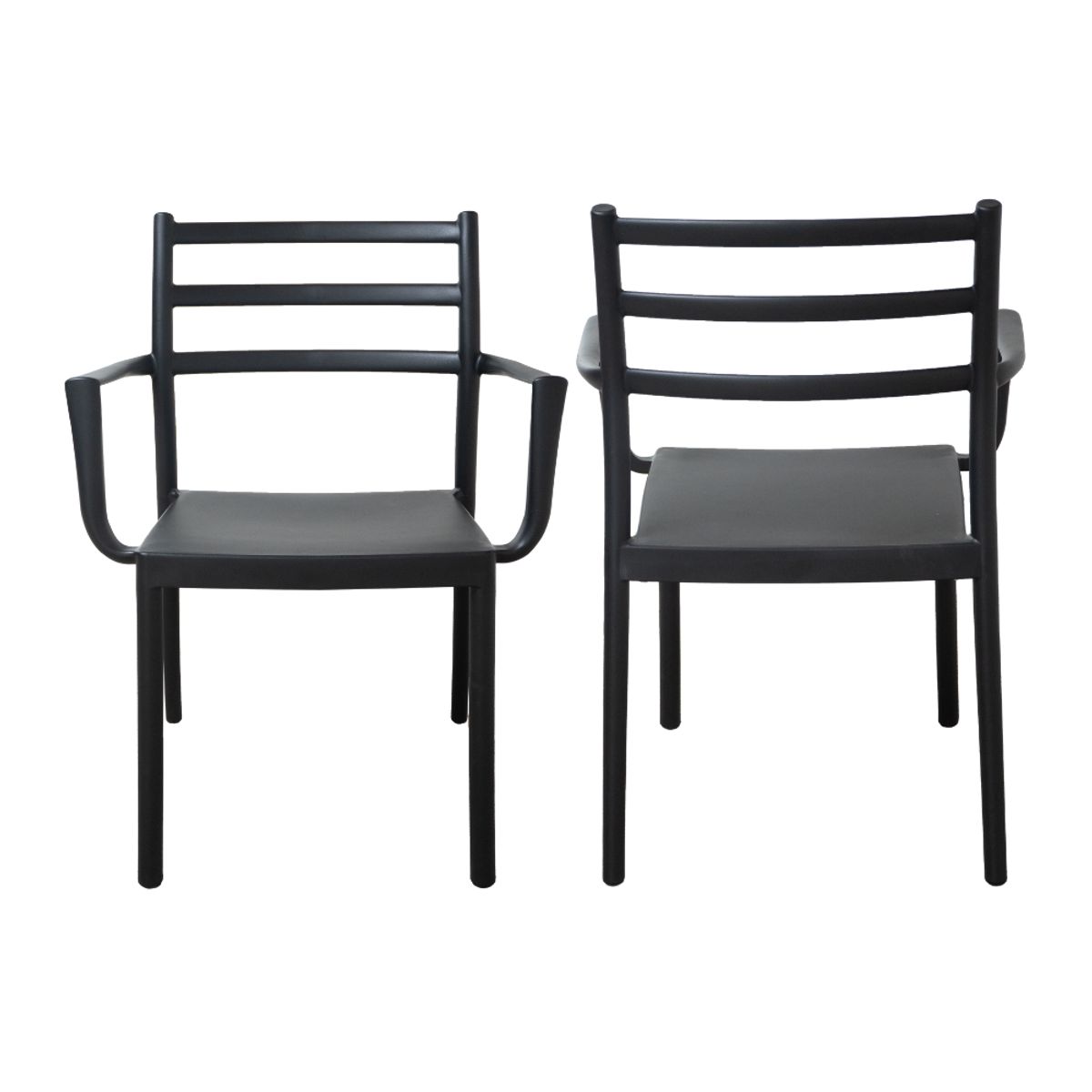 NIHM - Silla de Comedor con Reposabrazos Hampton Negro