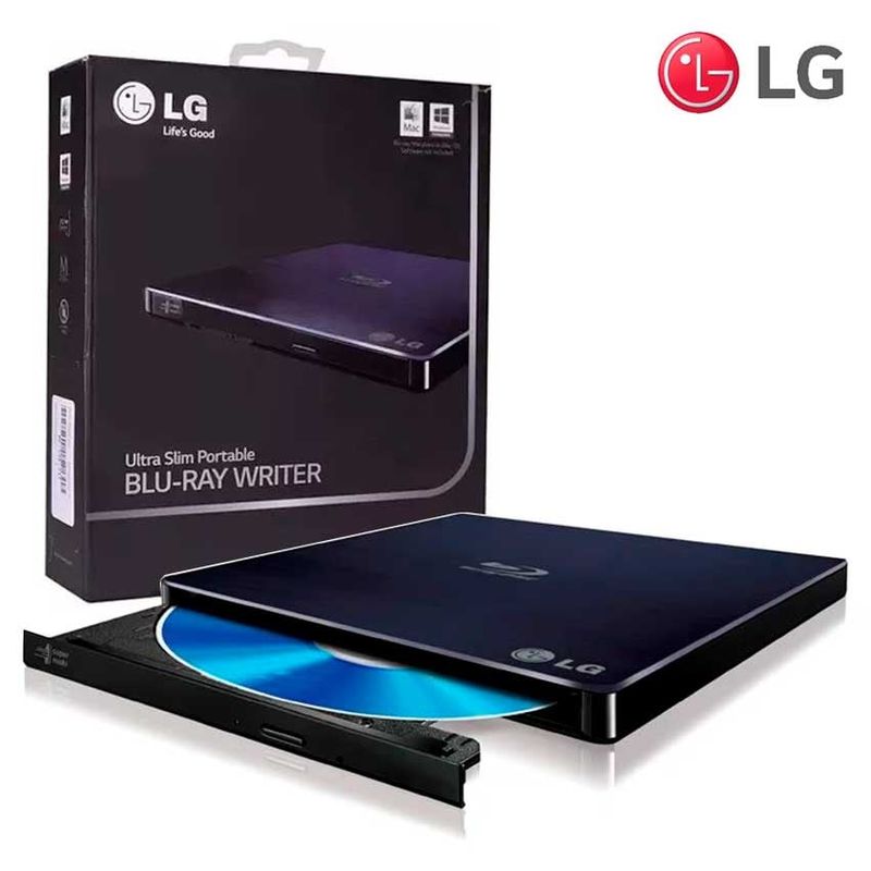 LG - Grabador Externo Blu-ray LG BP50NB40 Slim Portatil  Blu-ray USB