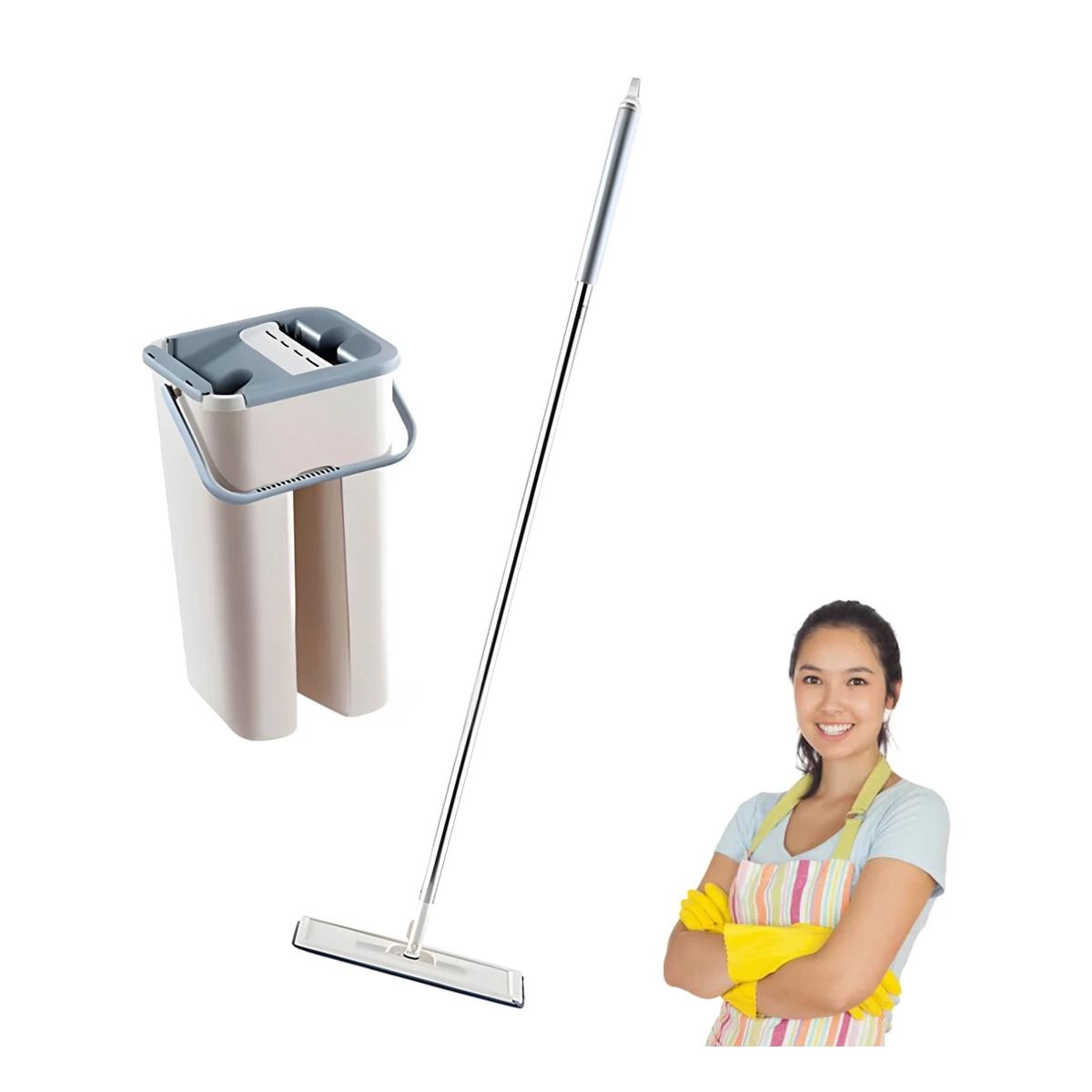 GENERICO - Trapeador Magico 360 con Balde Centrifugador en Gris