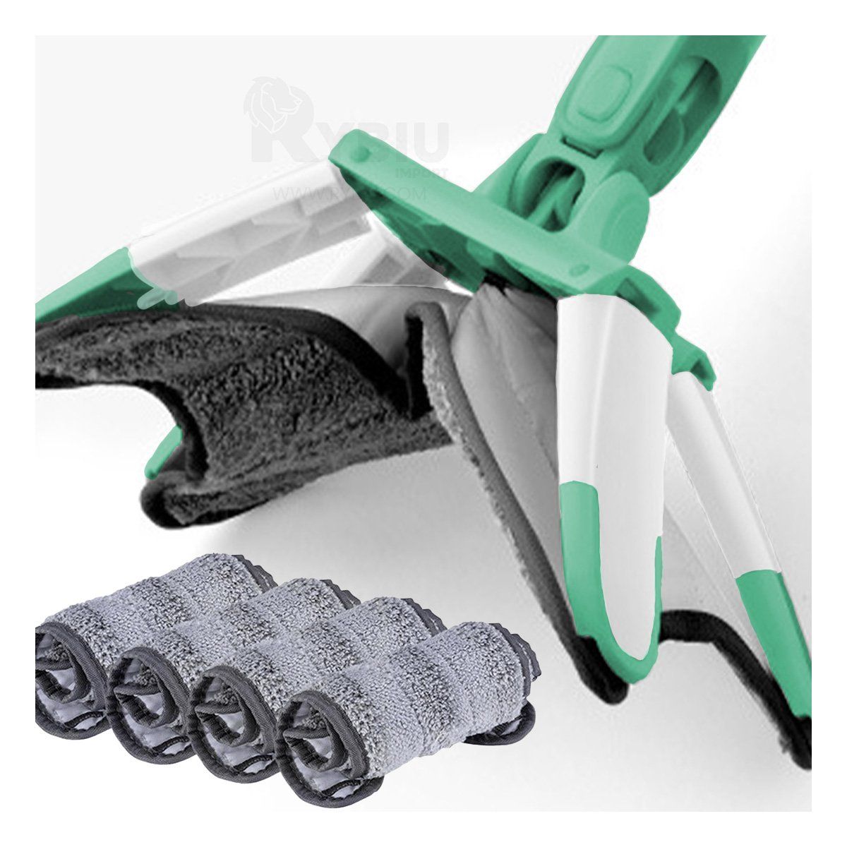 RYBIU IMPORT - Trapeador con Sistema de Escurrido Mariposa en Verde