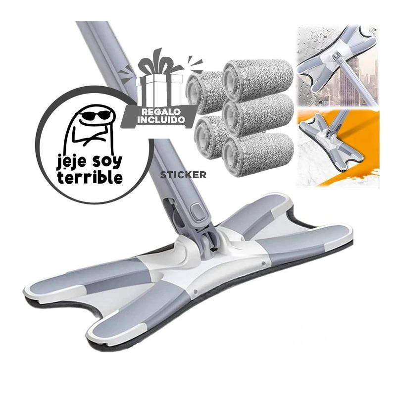 GENERICO - Trapeador Compacto para Aseo de Plomo Y+Regalo Stickers