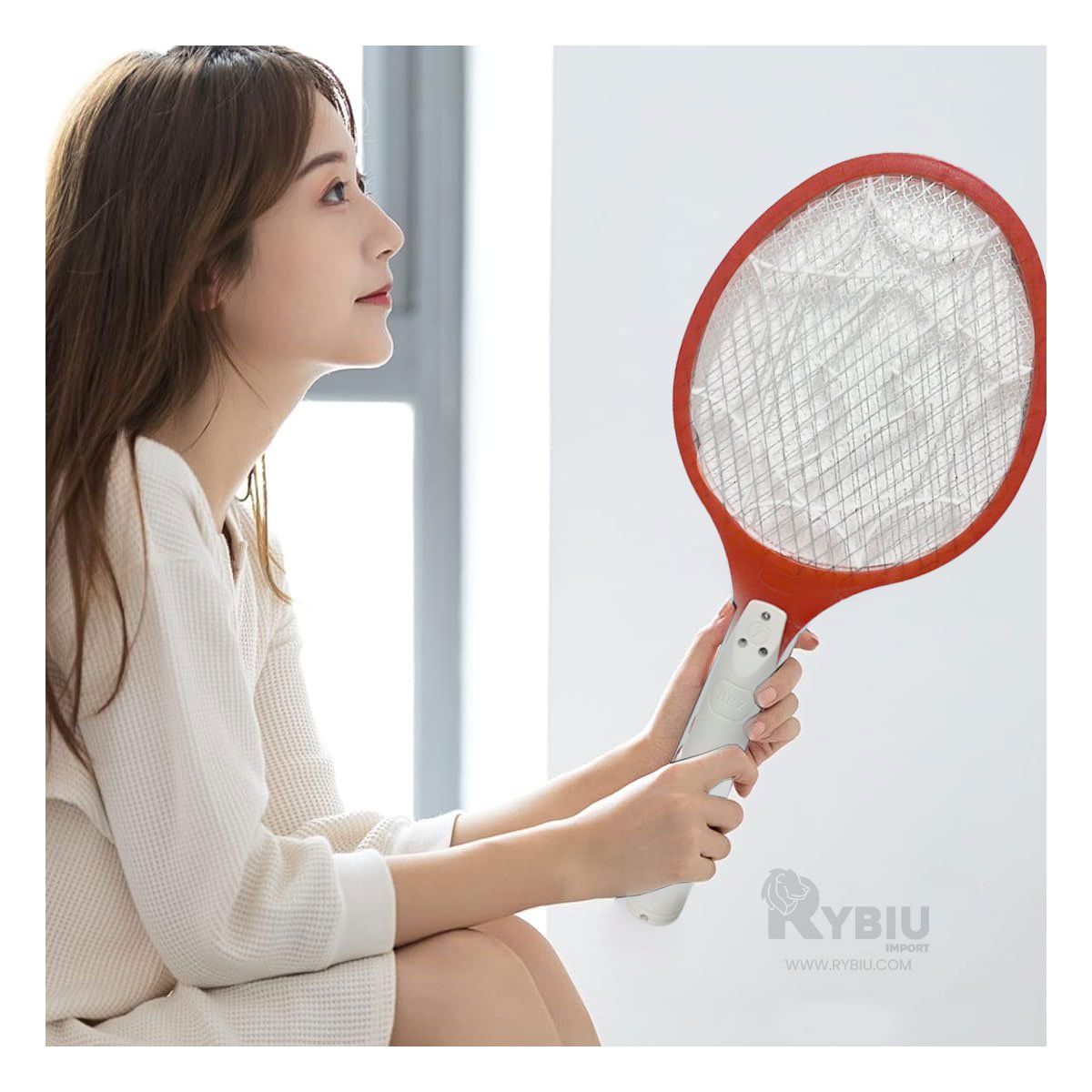 GENERICO - Raqueta de Insectos en Tono Rojo Y+Regalo Agendita