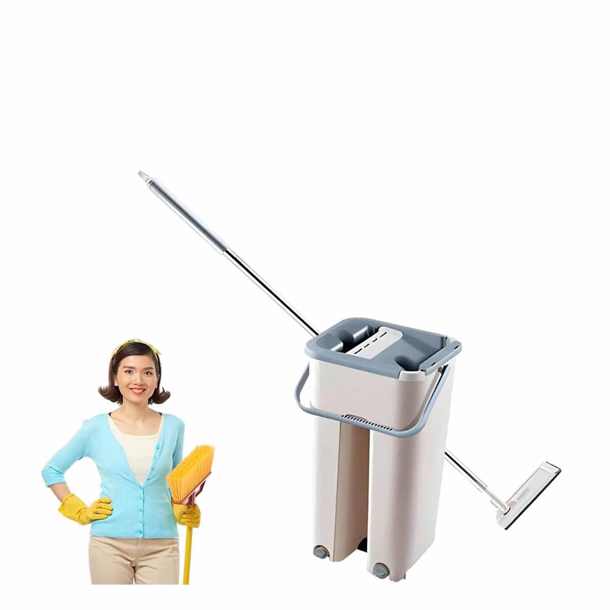 GENERICO - Trapeador Giratorio para Hogar en Gris Y+Regalo Stickers