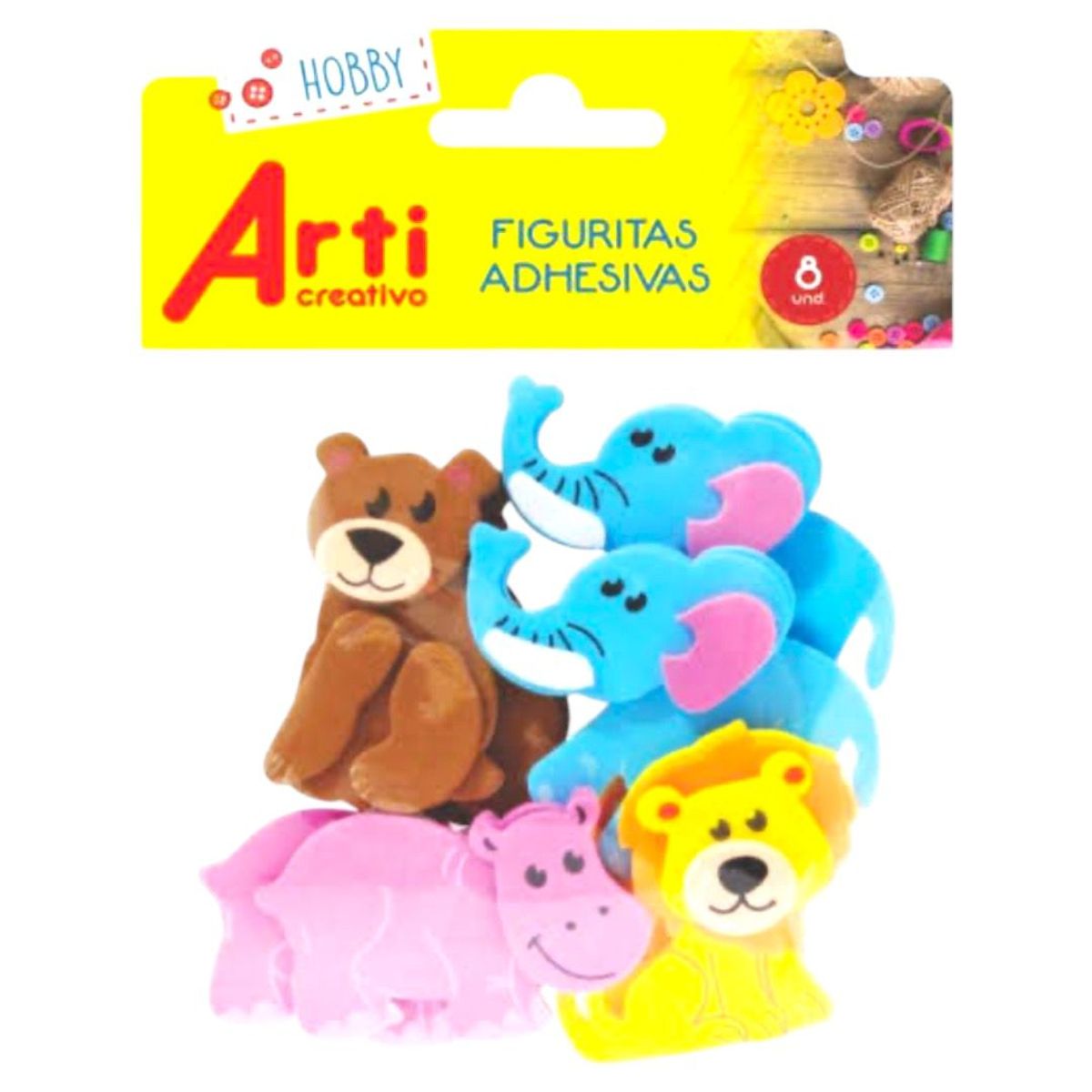 GENERICO - Pack x 2 Stickers 8 Goma Eva Animalitos