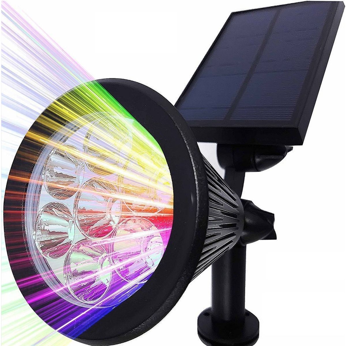 HOME NEAT - Foco Solar LED Lámpara Exterior Impermeable Luces 7 Colores