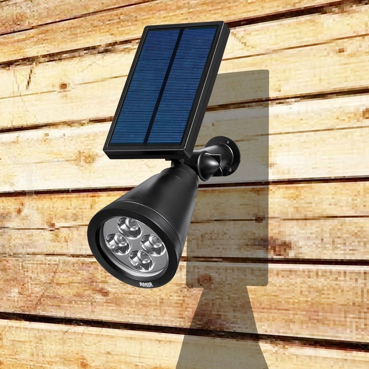HOME NEAT - Foco Solar LED Lámpara Exterior Impermeable Luces 7 Colores