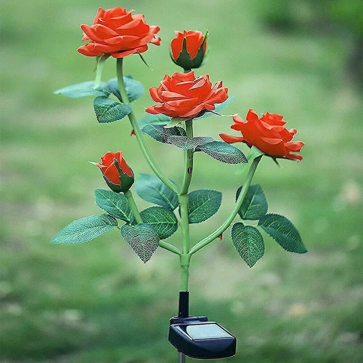 HOME NEAT - Lámpara LED Solares de flores de rosas para exteriores - Rojo