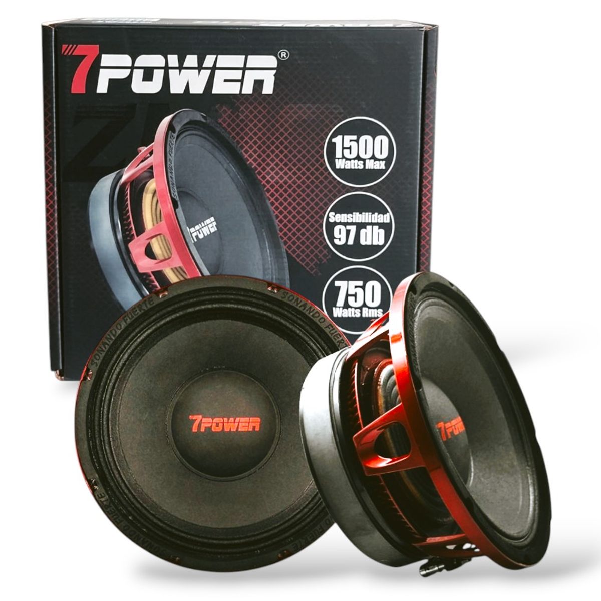 GENERICO - Parlantes Medios Rango Tope Linea 10" Pulgadas 7 Power 1500W 750RMS
