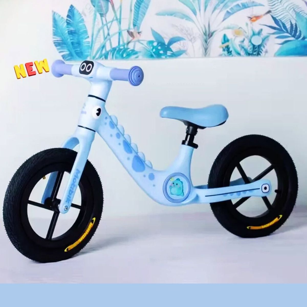 GENERICO - Bicicleta de Equilibrio DINOSAURIO para Niños Color Azul