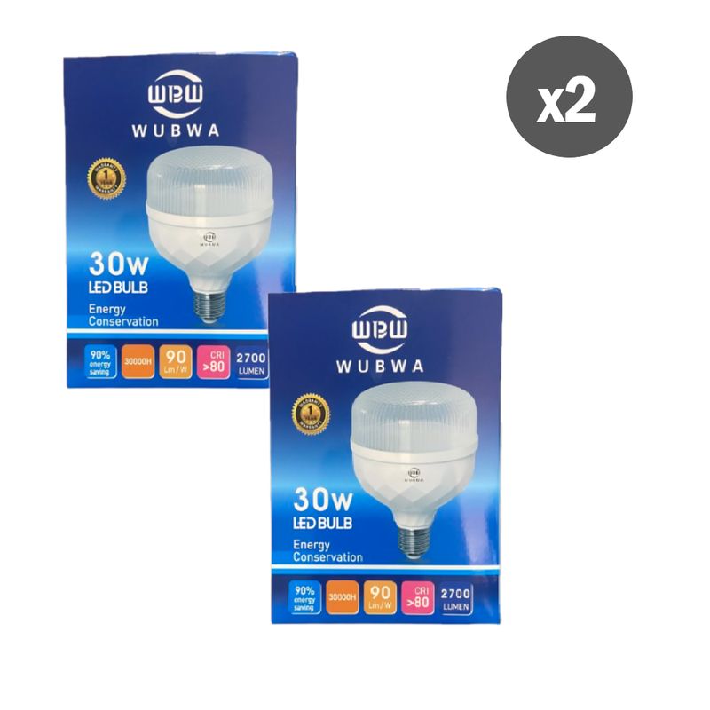 GENERICO - Pack x2 Bombilla led de 30W High Power Potente