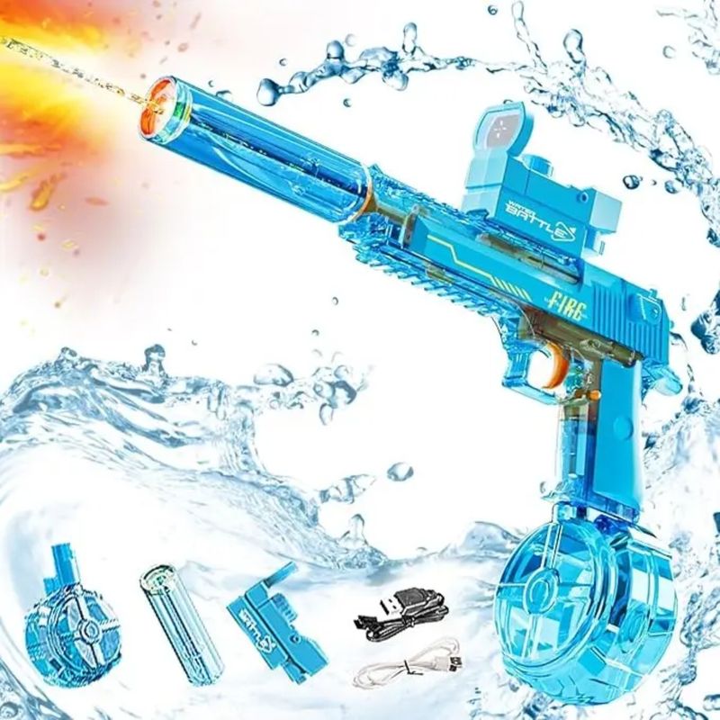 GENERICO - Pistola de Agua Electrica Azul con luz led