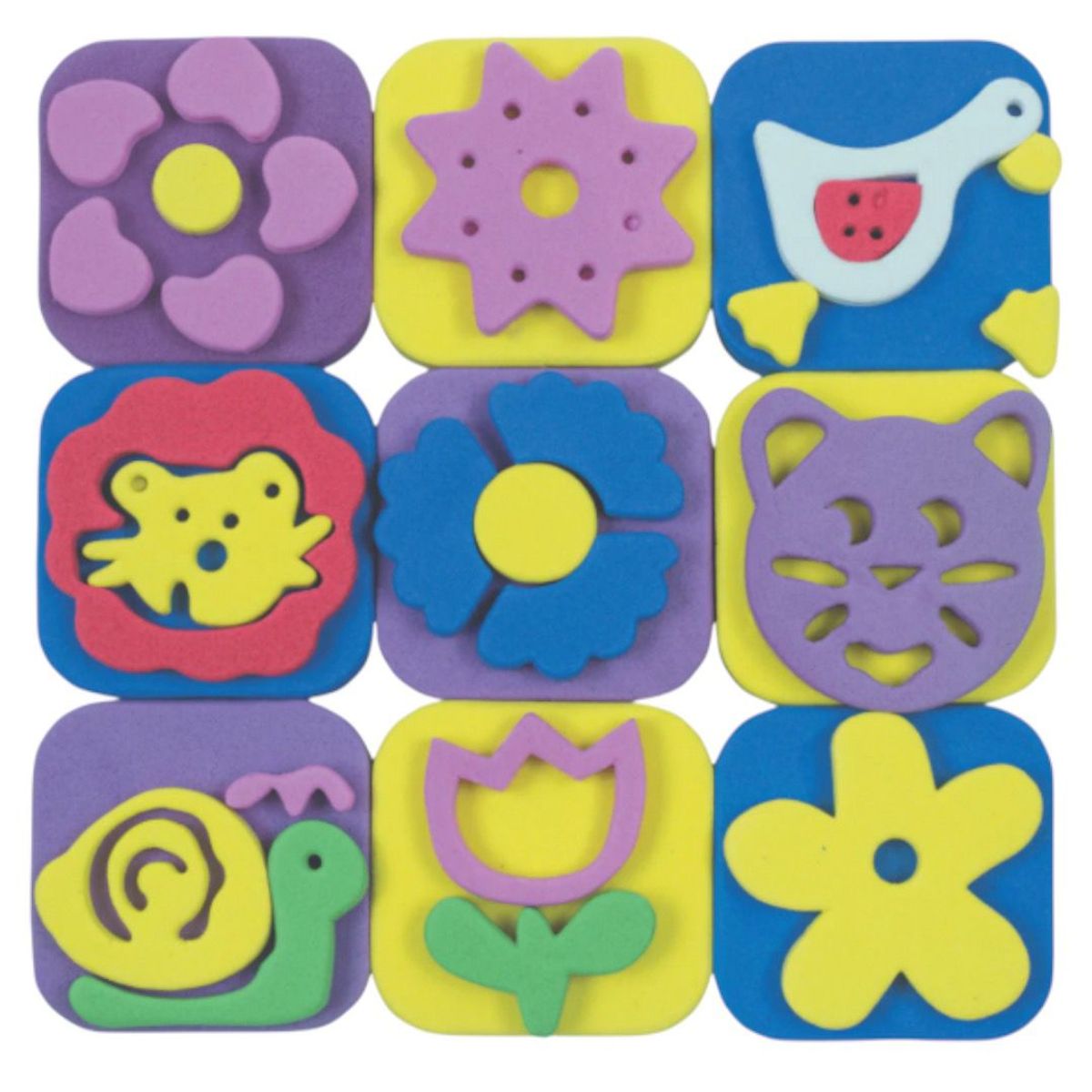 GENERICO - Pack x 9 sellos Goma Eva Modelo 1