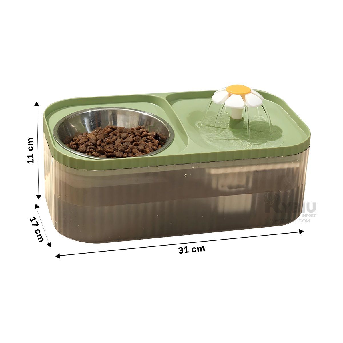 GENERICO - Dispensador Funcional para Mascota Verde Y+Gift Stickers