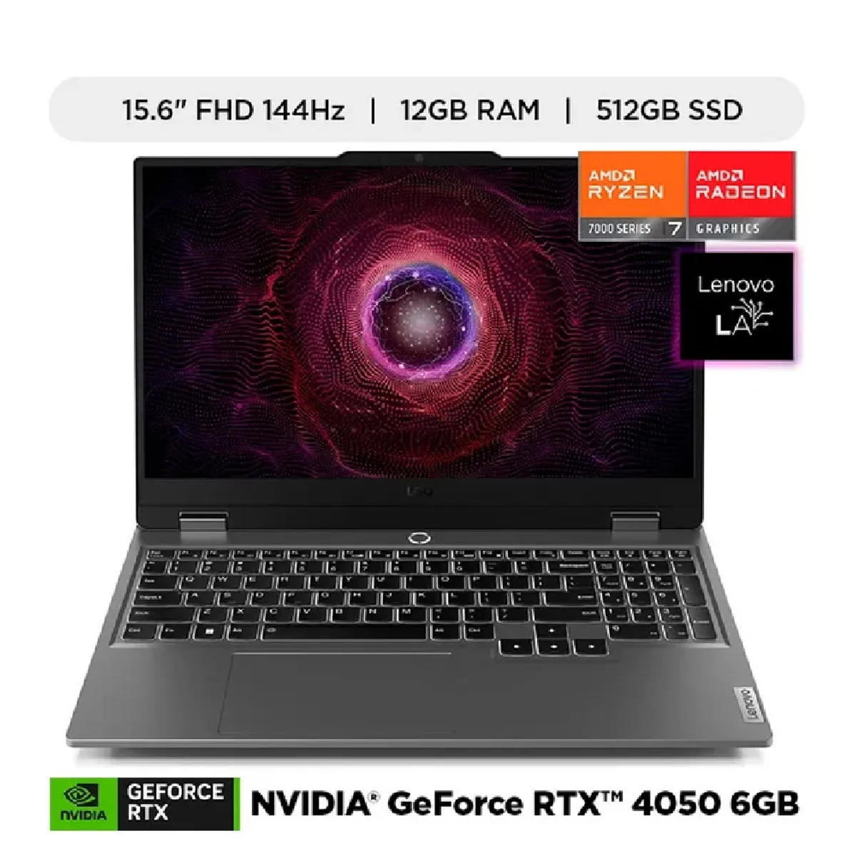 LENOVO - Lenovo LOQ 15ARP9 15.6'' FHD AMD Ryzen 7 7435HS 12GB DDR5 512GB SSD RTX 4050 6GB GDDR6 Windows 11