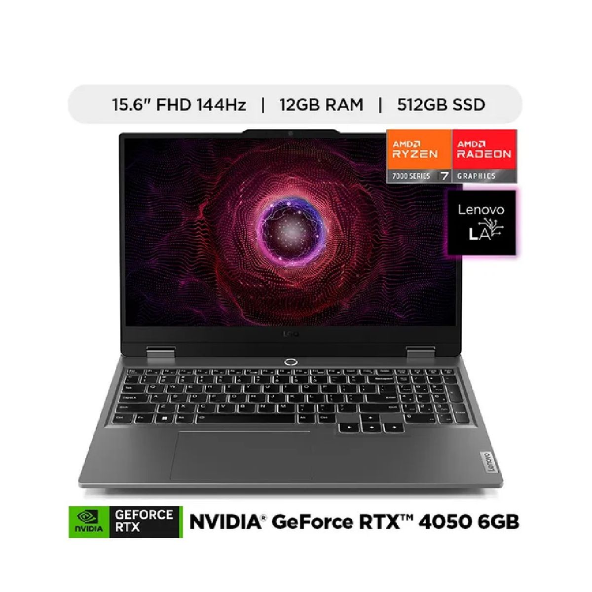 LENOVO - Lenovo LOQ 15ARP9 15.6'' FHD AMD Ryzen 7 7435HS 12GB DDR5 512GB SSD RTX 4050 6GB GDDR6 Windows 11