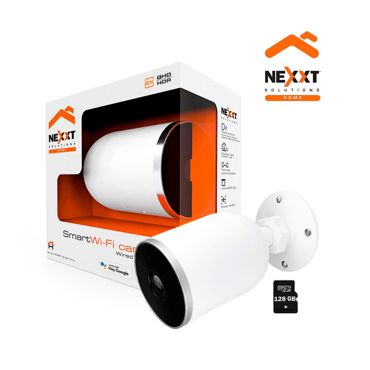 NEXXT SOLUTIONS - Cámara Wifi Nexxt NHC-O610 3MP AudioBidireccional Sensor Movimiento IP65+SD128GB