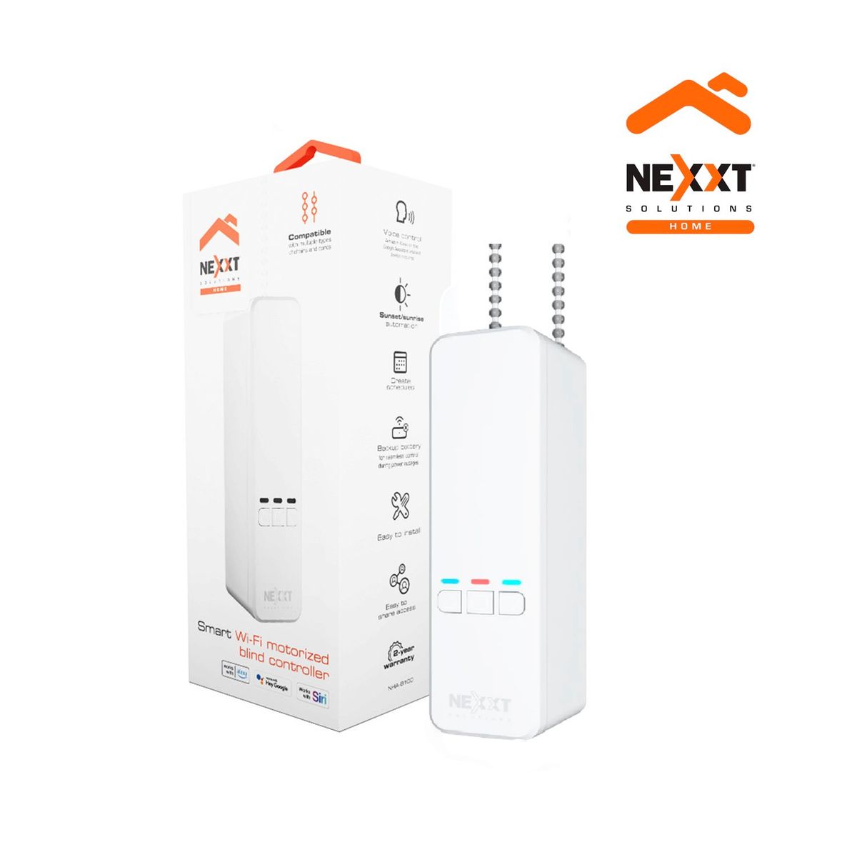 NEXXT SOLUTIONS - Controlador motorizado Wifi para persianas Nexxt NHA-B100 Regulador luz natural