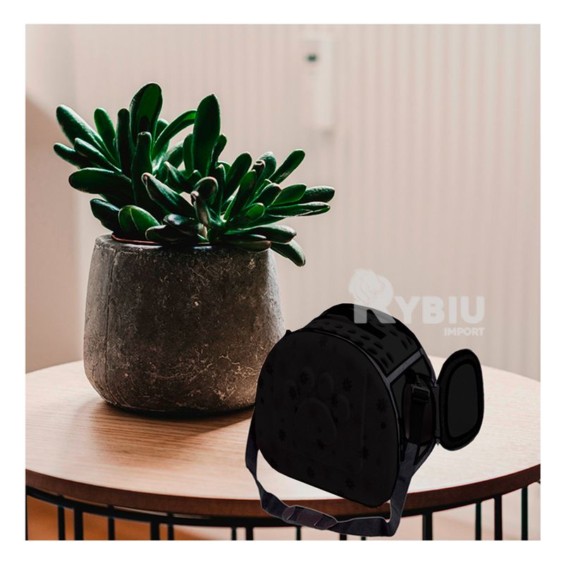 RYBIU IMPORT - Transportador con Huellita Negro Y+Papel de Regalo