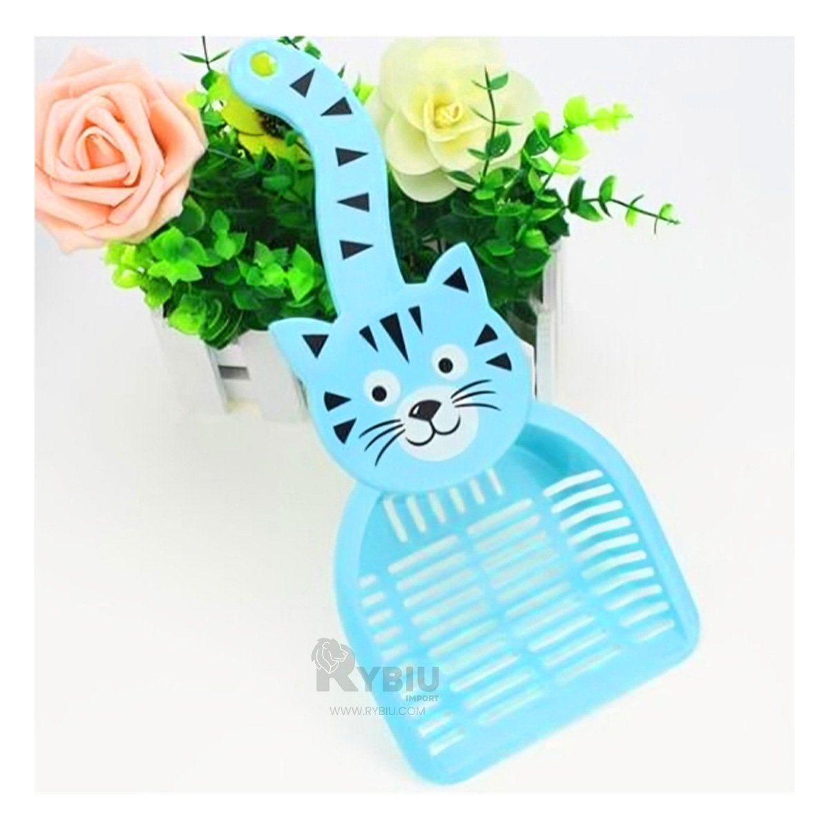 GENERICO - Pala Cernidora con Diseño Versatil para Gato en Color Azul