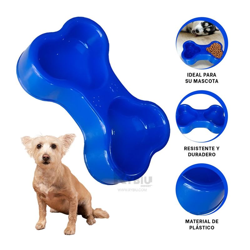 RYBIU IMPORT - Plato Duradero Doble de Color Azul Y+Papel de Regalo