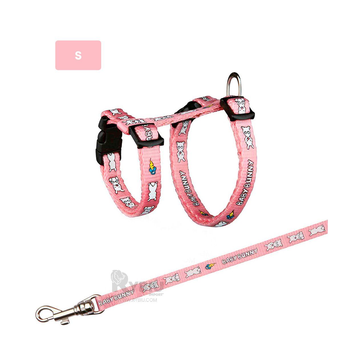 GENERICO - Arnes para Conejo de Paseo Delgado de Color Rosado