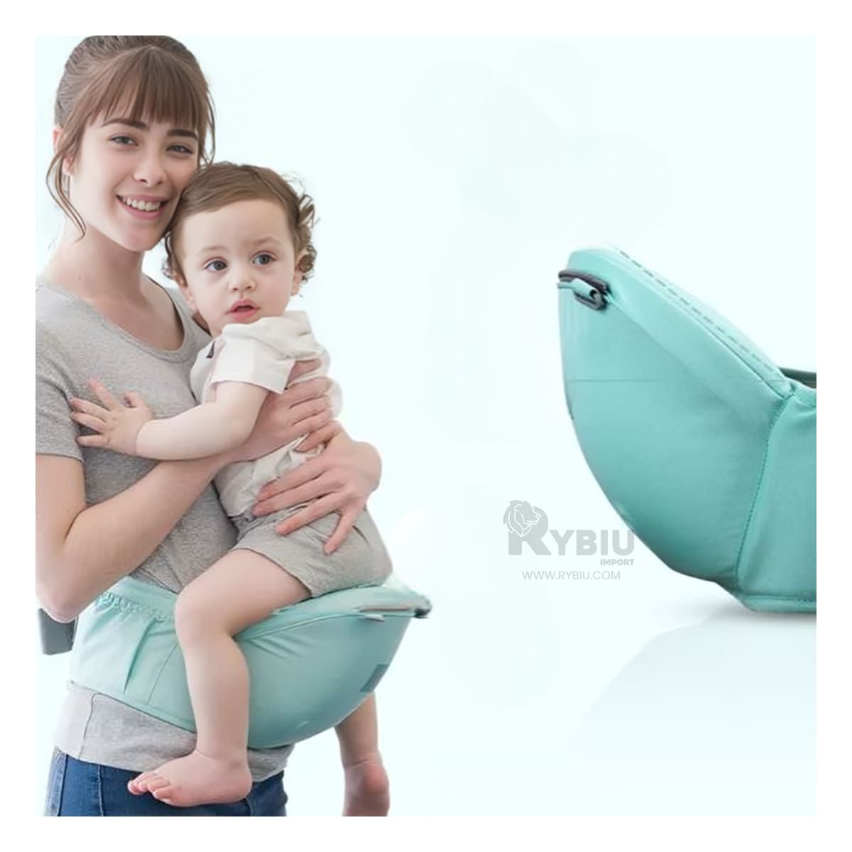 RYBIU IMPORT - Canguro para Bebe 3 en 1 Estilo Ballenita de Color Verde