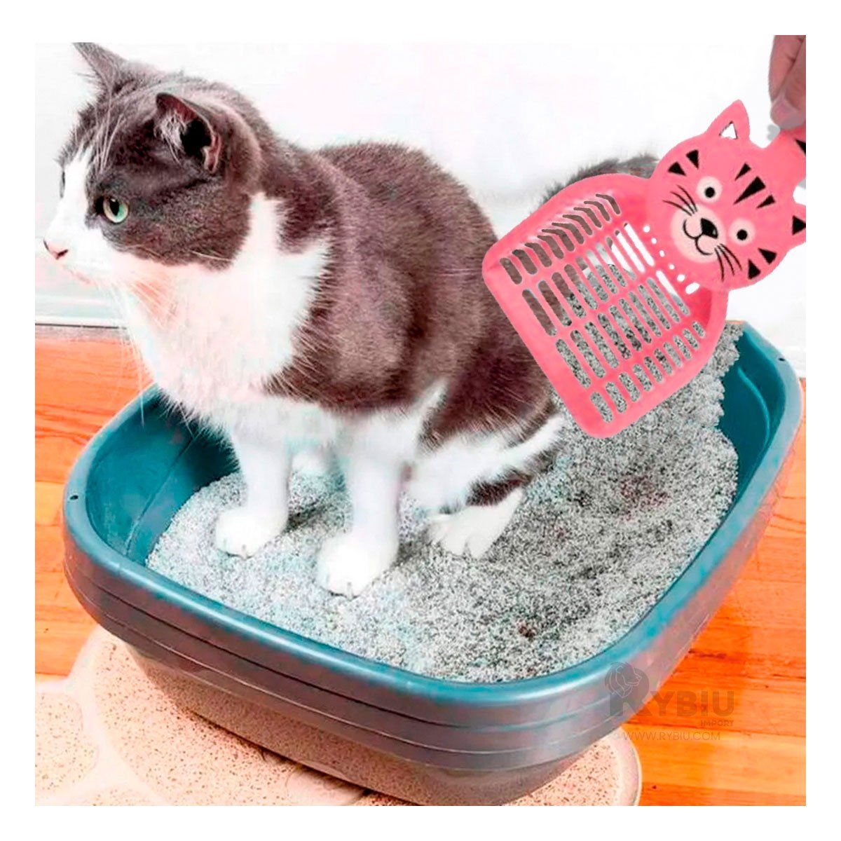 GENERICO - Pala con Dibujo de Gato Arenero en Rosado Y+Regalo Agendita