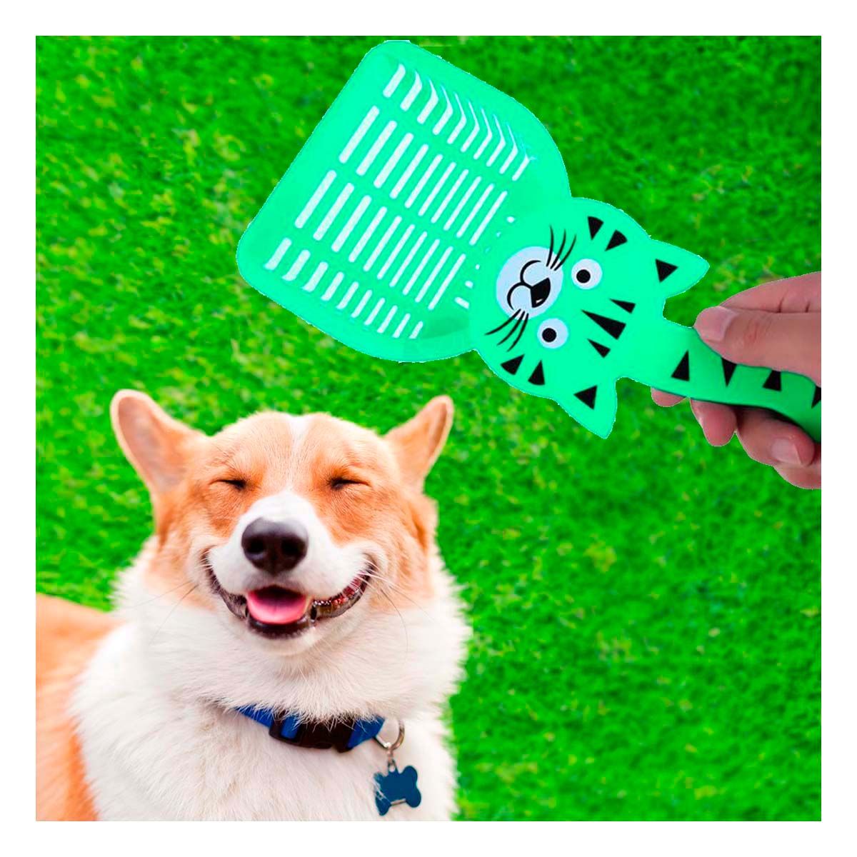 GENERICO - Pala Recogedor de Desechos en Verde Y+Papel de Regalo