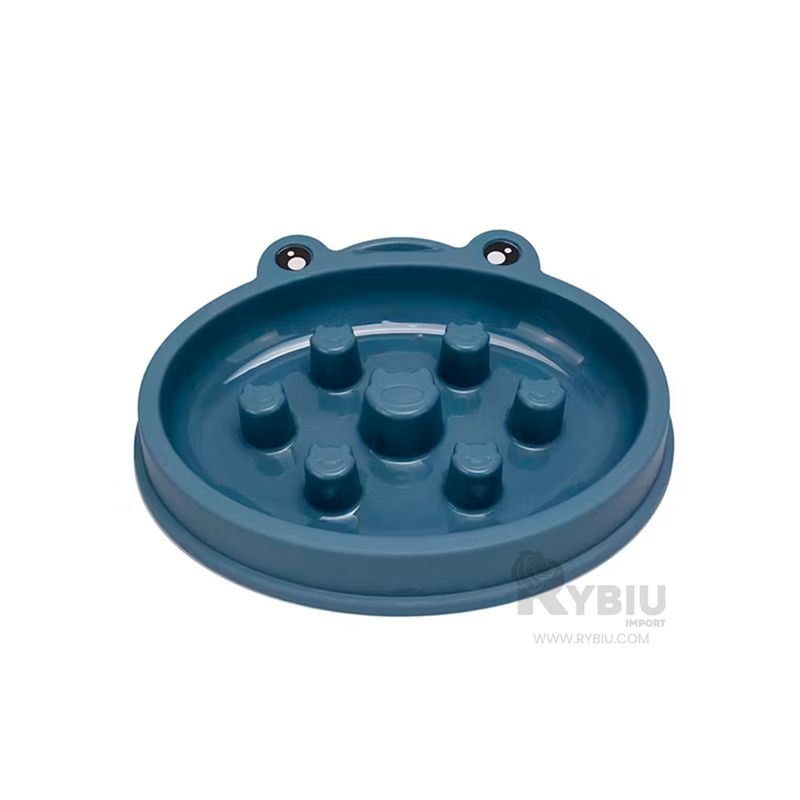 GENERICO - Plato Antiestres de Rana para Mascotas en Color Azul