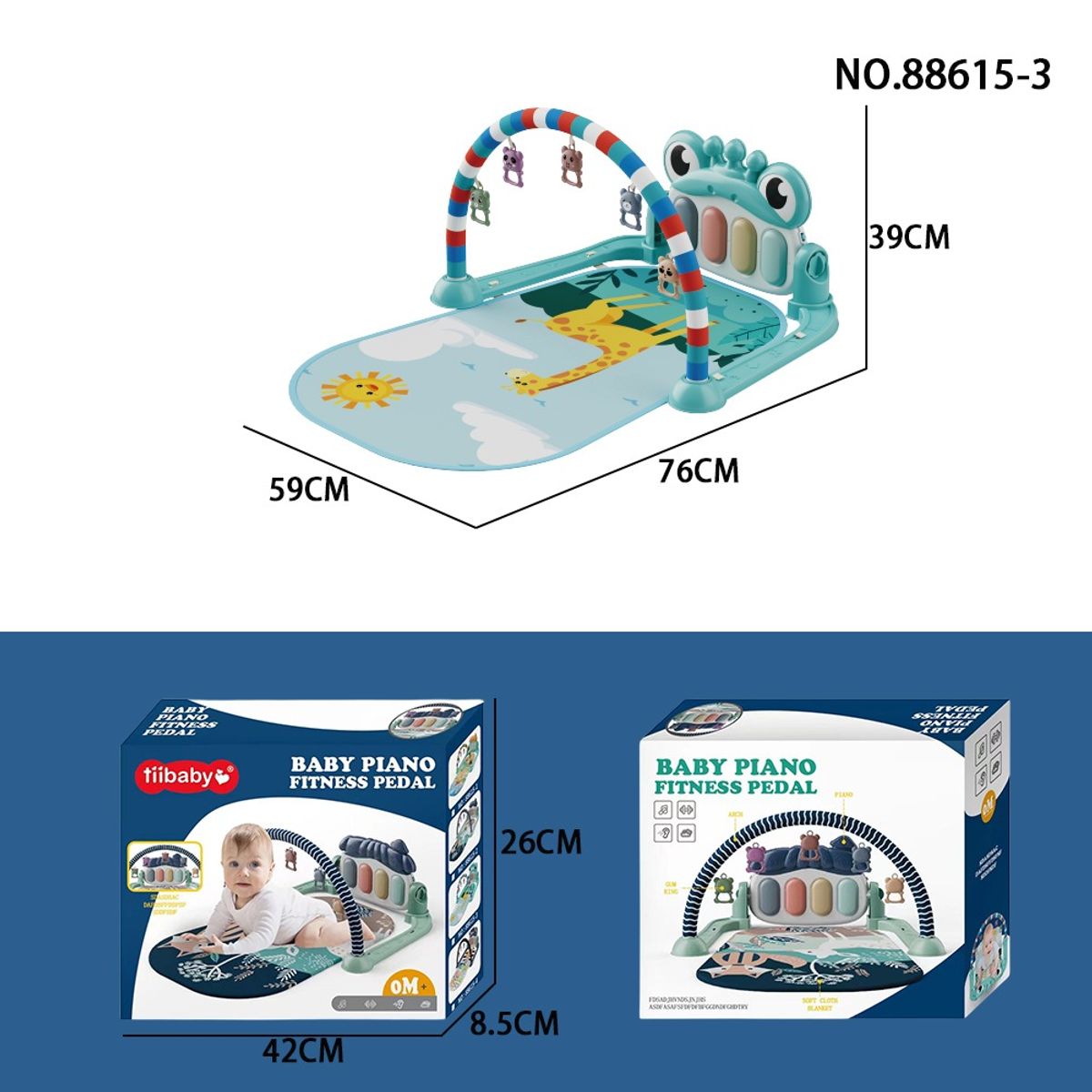 GENERICO - Gimnasio para Bebe con Piano Musical 3 en 1 Color Verde