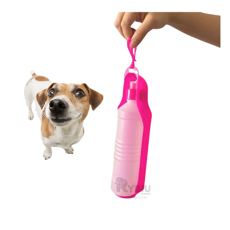 GENERICO - Tomatodo Plastificado para Paseo de Perro Rosado Y+Stickers